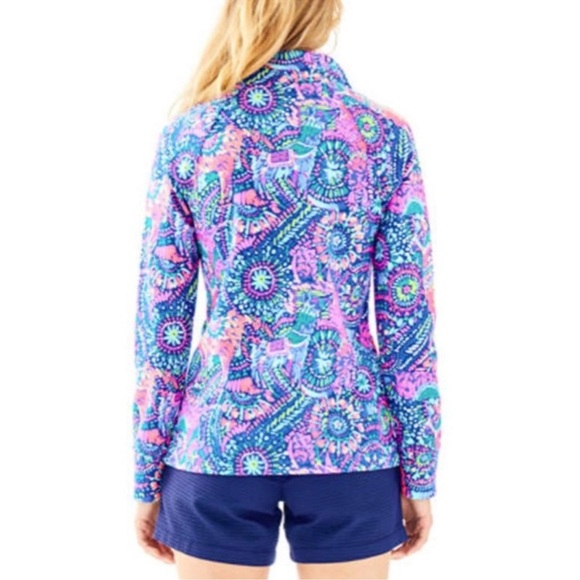 Lilly Pulitzer Skipper Popover Half Zip No Prob-Llama Print Womens Medium - Picture 2 of 8